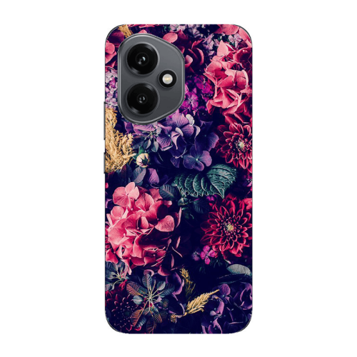 Honor Magic 400 Purple and pink flowers Transparent Silicone TPU Θήκη